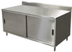 BK Resources CSTR5-3672S 36" x 72" Stainless Steel Cabinet Base Chef Table Sliding Door