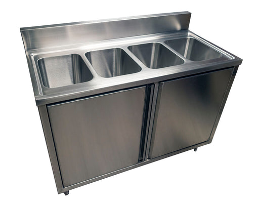 BK Resources CSTR5-4-1014H Stainless Steel 4 Compartment with Hinged Doors