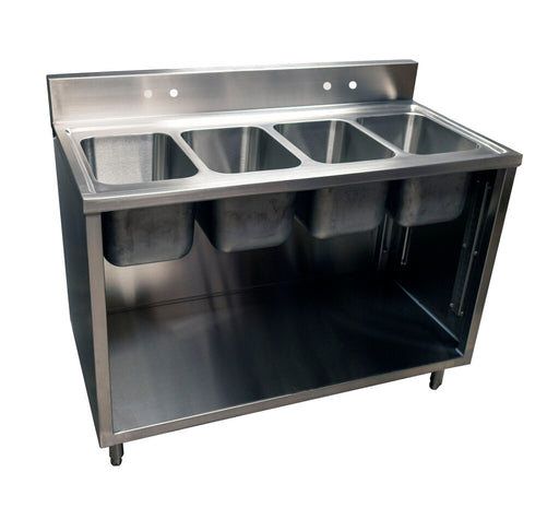 BK Resources CSTR5-4-1014 Stainless Steel 4 Compartment Sink Cabinet