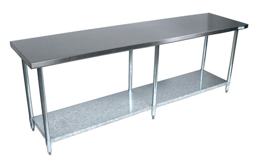 BK Resources CTT-9624 16 Gauge Stainless Steel Work Table With Galvanized Undershelf 96" W x 24" D