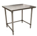 BK Resources CTTOB-3030 16 Gauge Stainless Steel Work Table Open Base Galvanized Legs 30" W x 24" D