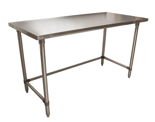 BK Resources CTTOB-6024 16 Gauge Stainless Steel Work Table Open Base Galvanized Legs 60" W x 24" D