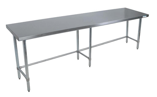BK Resources CTTOB-9624 16 Gauge Stainless Steel Work Table Open Base Galvanized Legs 96" W x 24" D