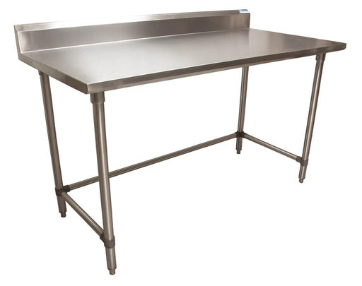 BK Resources CTTR5OB-6030 16 Gauge Stainless Steel Work Table Open Base 5" Backsplash 60" W x 30" D