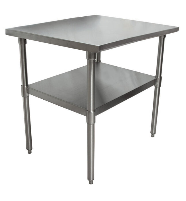 BK Resources CVT-2424 16 Gauge Stainless Steel Work Table With Stainless Steel Shelf 24" W x 24" D