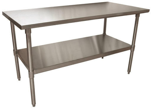 BK Resources CVT-6024 16 Gauge Stainless Steel Work Table With Stainless Steel Shelf 60" W x 24" D