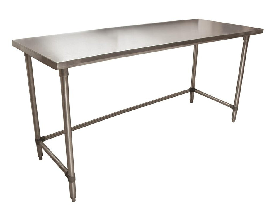 BK Resources CVTOB-7224 16 Gauge Stainless Steel Work Table Open Base 72" W x 24" D