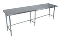 BK Resources CVTOB-9624 16 Gauge Stainless Steel Work Table Open Base 96" W x 24" D