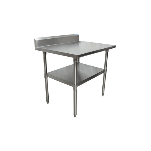 BK Resources CVTR5-3630 16 Gauge Stainless Steel Work Table With Undershelf 5" Backsplash 36" W x 30" D