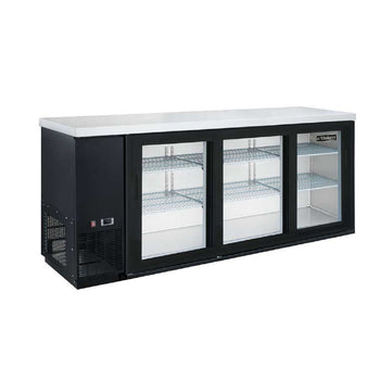 Dukers DBB-72-S3 72-inch Sliding Gas Door Refrigerated Back Bar Cooler