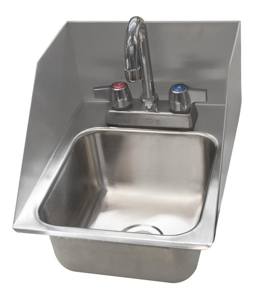 BK Resources DDI-0909524S-P-G 1 Compartment Dropin Sink w/Side Splashes 9"x9"x5" w/ Faucet