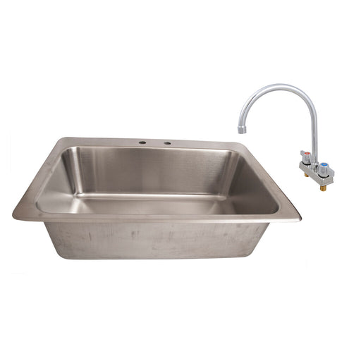 BK Resources DDI-28161028-P-G 1 Compartment Dropin Sink 28"x16"x10" w/ Faucet