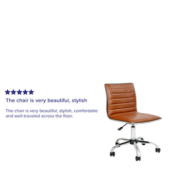 Brown Ribbed Task Office Chair