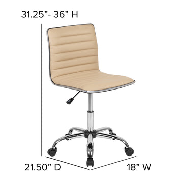 Tan Ribbed Task Office Chair