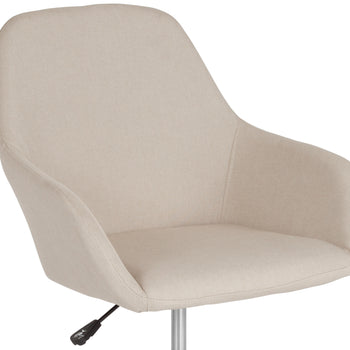 Beige Fabric Mid-Back Chair