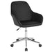 Black Leather Mid-Back Chair