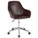 Brown Leather Mid-Back Chair