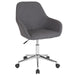 Dk Gray Fabric Mid-Back Chair