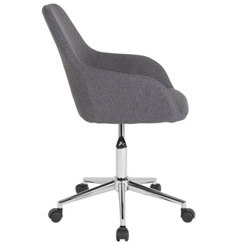 Dk Gray Fabric Mid-Back Chair