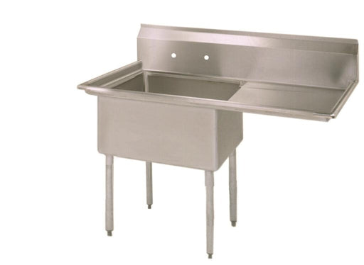 BK Resources ES-1-18-12-18R Stainless Steel 1  Compartment Economy Sink 18" Right Drainboard 18"x18"x12"