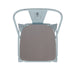 Green-Bl Metal Stool-Gray Seat