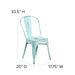 Distressed Gn-Blue Metal Chair