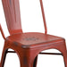 Distressed Red Metal Chair