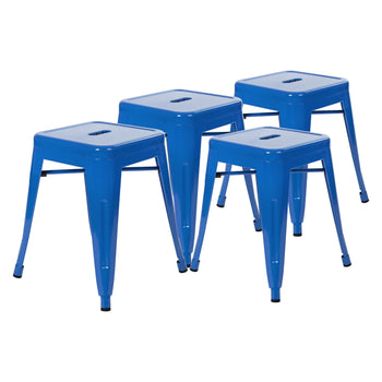 4 Pack Royal Blue Metal Stool