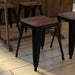 4PK Black Stool-Wood Seat