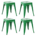 4 Pack Green Metal Stool