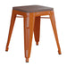 4PK Orange Stool-Wood Seat