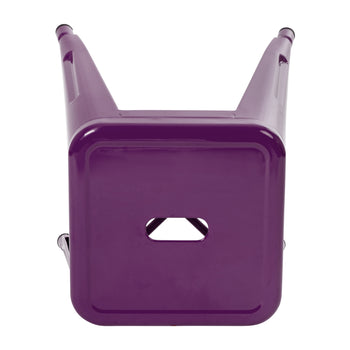 4 Pack Purple Metal Stool