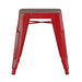 4PK Red Stool-Wood Seat