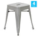 4 Pack Silver Metal Stool