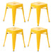 4 Pack Yellow Metal Stool