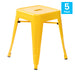 4 Pack Yellow Metal Stool