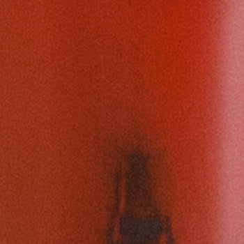 Distressed Red Metal Stool