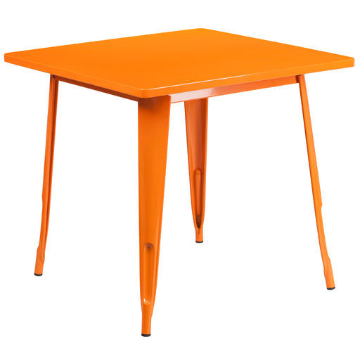 31.5SQ Orange Metal Table
