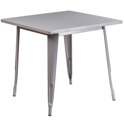 31.5SQ Silver Metal Table