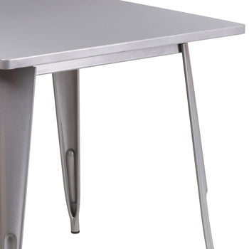 31.5SQ Silver Metal Table