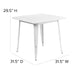 31.5SQ White Metal Table