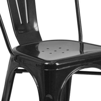 31.5SQ Black Metal Table Set