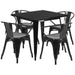 31.5SQ Black Metal Table Set