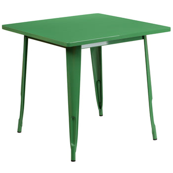 31.5SQ Green Metal Table Set
