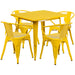 31.5SQ Yellow Metal Table Set