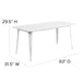 31.5x63 White Metal Table