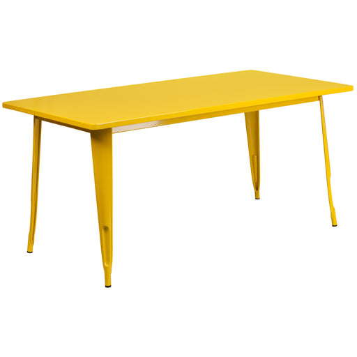 31.5x63 Yellow Metal Table