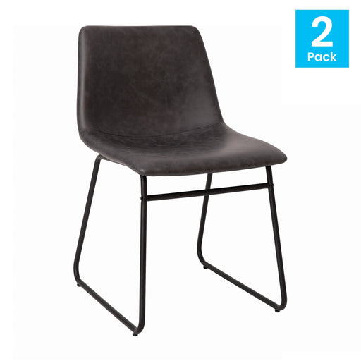 2Pk 18" Dk Gray Dining Chairs