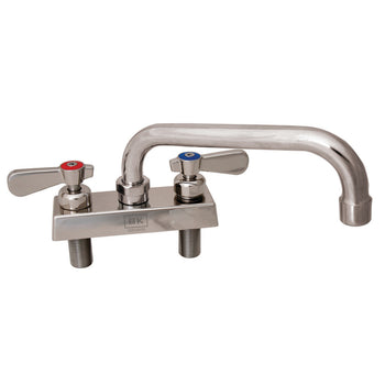 BK Resources EVO-4DM-6 Evolution 4" Deck Mount Stainless Steel Faucet, 6" Swing Spout