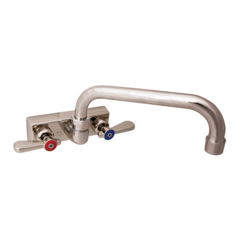 BK Resources EVO-4SM-6 Evolution 4" Splash Mount Stainless Steel Faucet, 6" Swing Spout